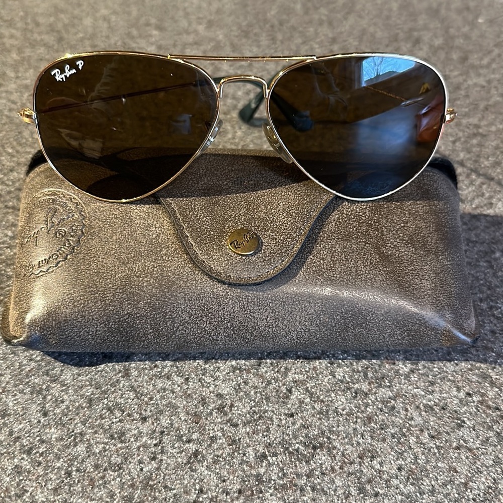 Ray ban polarized aviator large metal glass lenses custom